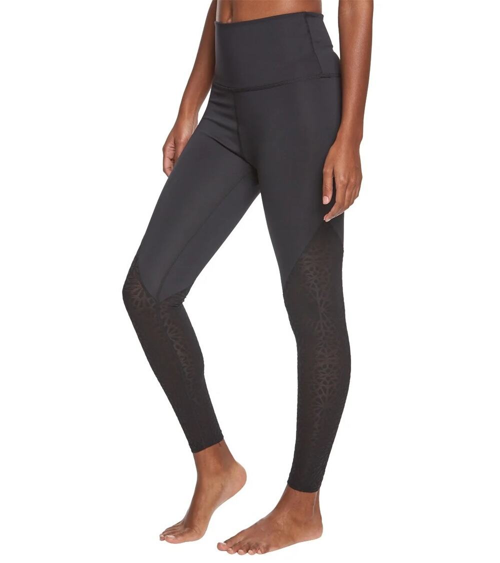 Beyond Yoga Cut It Close" Mesh High Waisted 7/8 leggings Black M